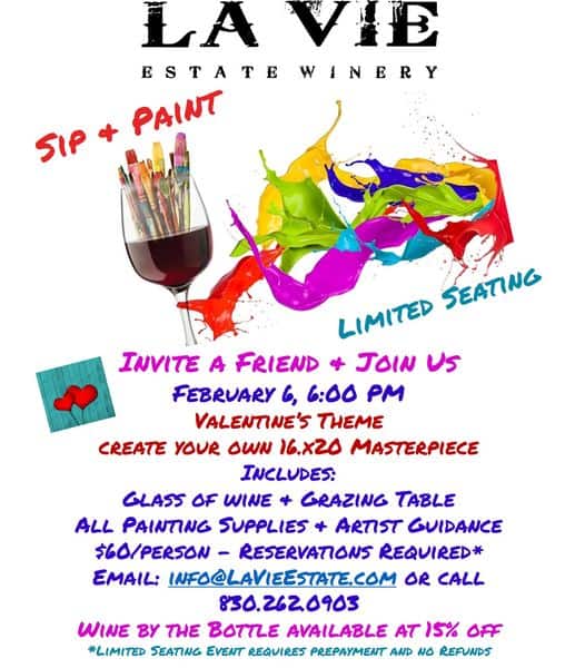 Sip & Paint at La Vie Estate Winery