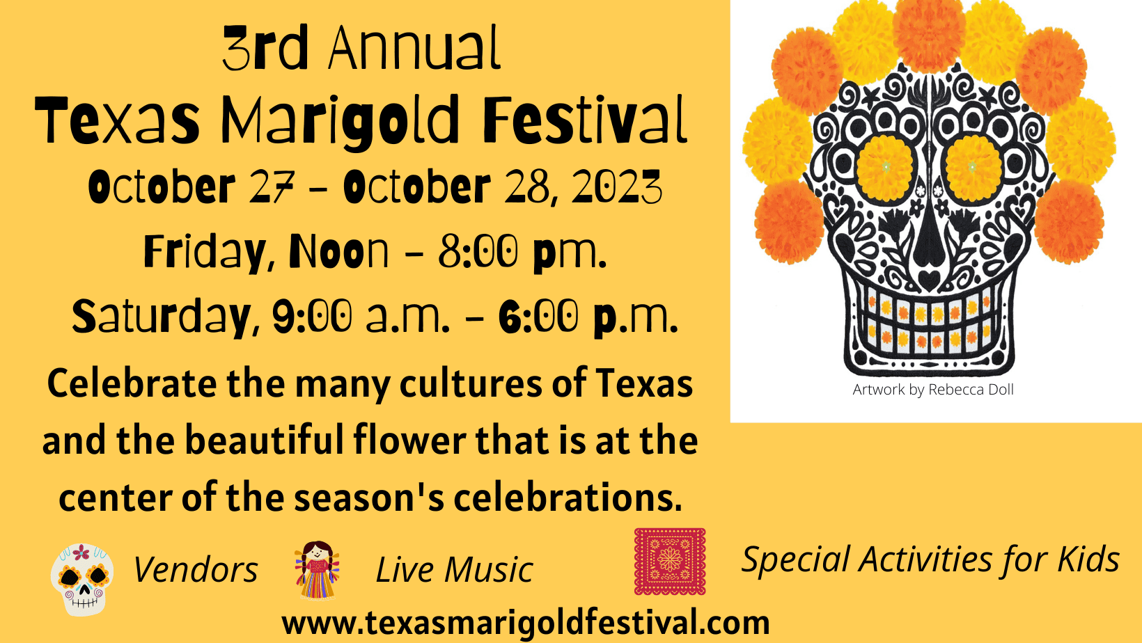 3rd Annual Texas Marigold Festival Market Visit Blanco